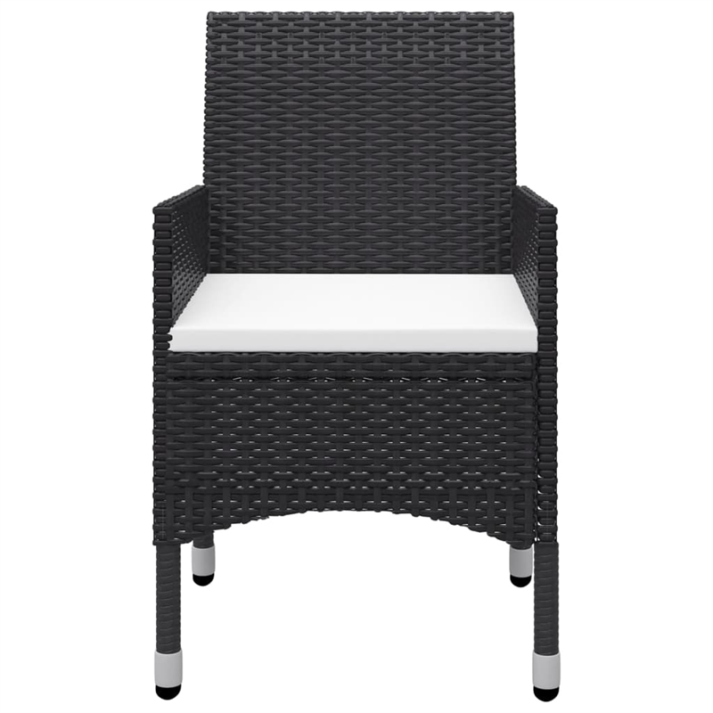 vidaXL Solid Acacia Wood Medium Durable Dining Set in Black