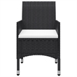 vidaXL Solid Acacia Wood Medium Durable Dining Set in Black