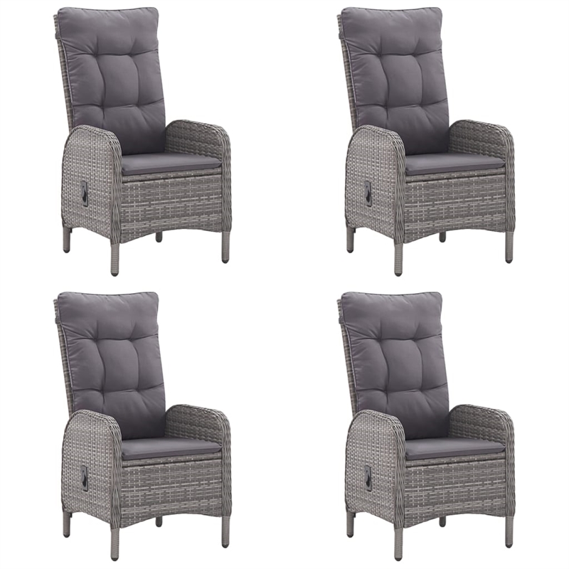 vidaXL Solid Acacia Wood 5 Piece Set Durable Dining Set in Gray