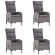 vidaXL Solid Acacia Wood 5 Piece Set Durable Dining Set in Gray