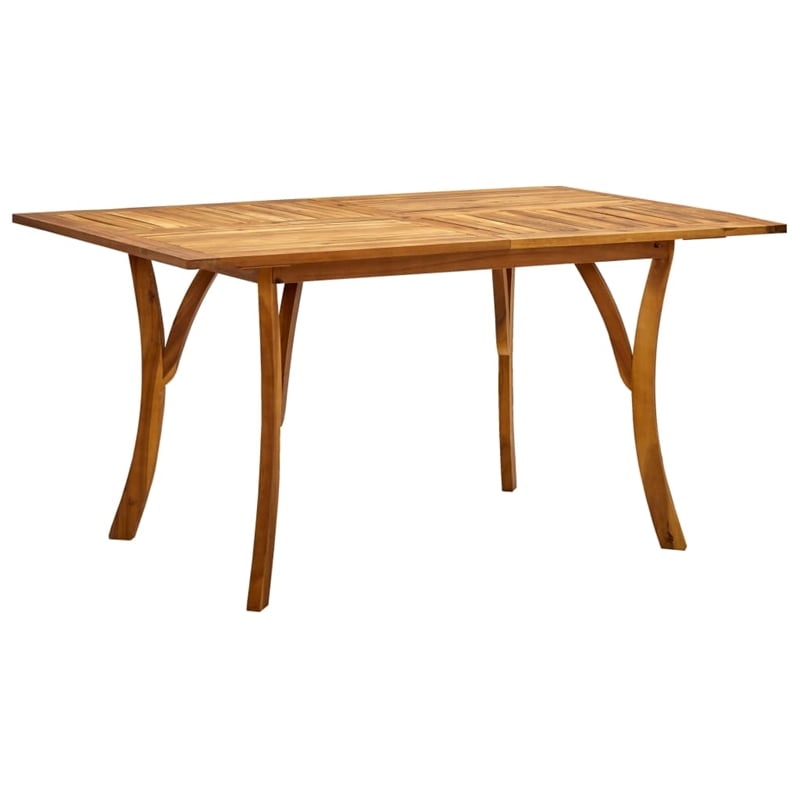 vidaXL Solid Acacia Wood 5 Piece Set Durable Dining Set in Gray