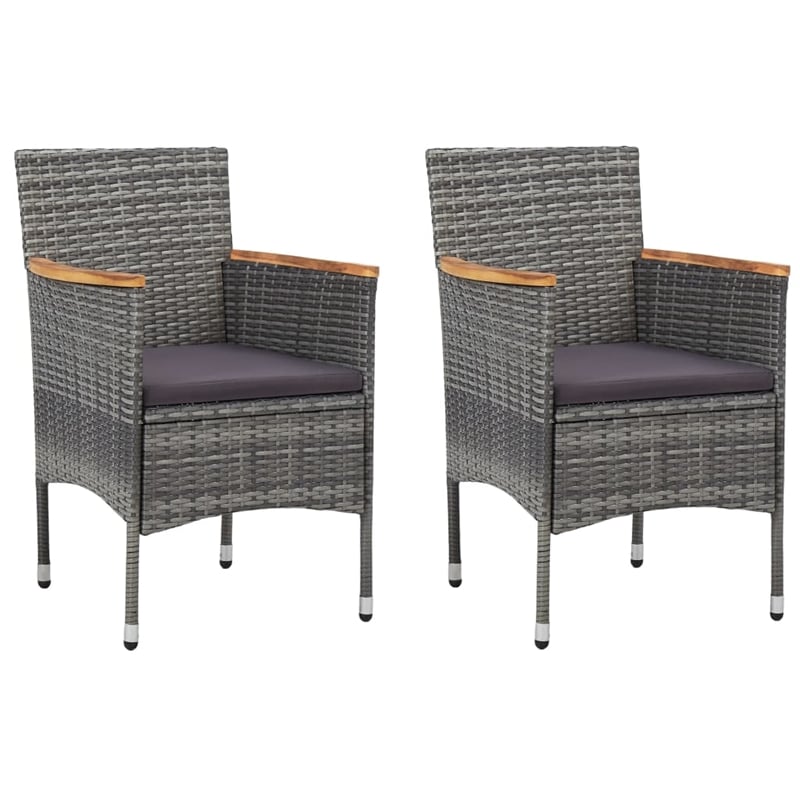 vidaXL Dining Set in Gray/Dark Gray/Natural