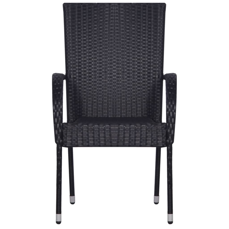 vidaXL Solid Acacia Wood Standard Dining Set in Black