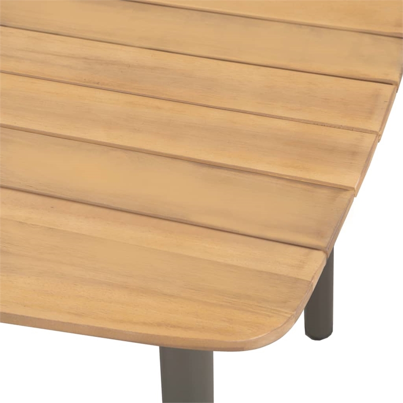 vidaXL Solid Acacia Wood Standard Dining Set in Black