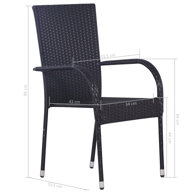 vidaXL Solid Acacia Wood Standard Dining Set in Black