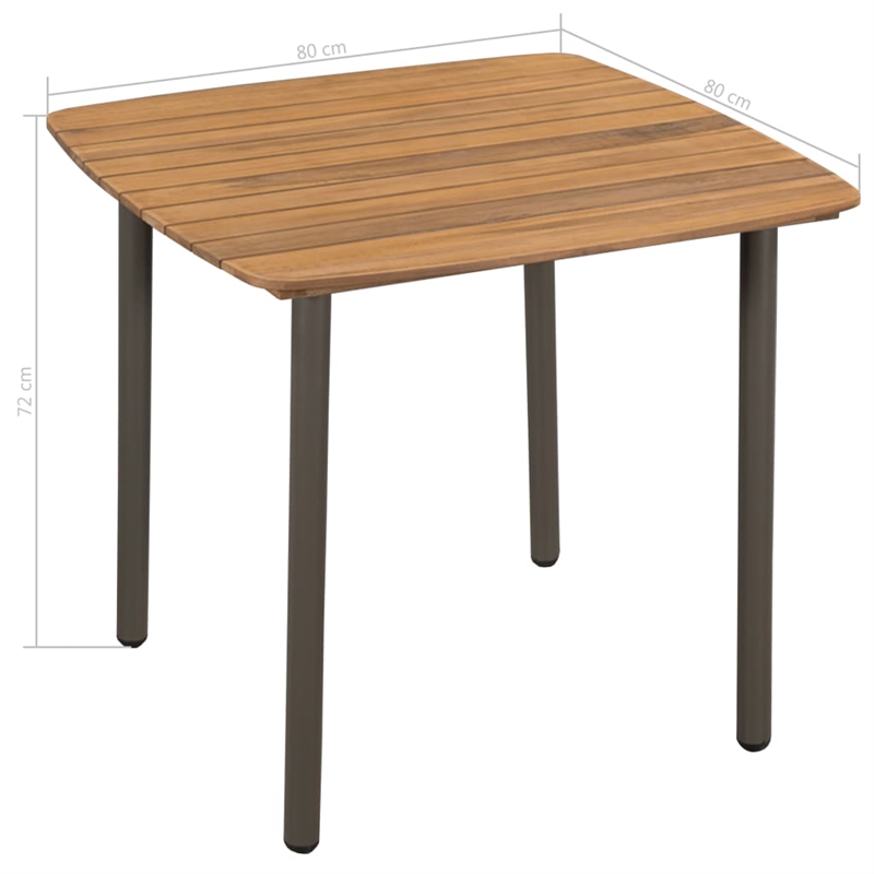 vidaXL Solid Acacia Wood Standard Dining Set in Black