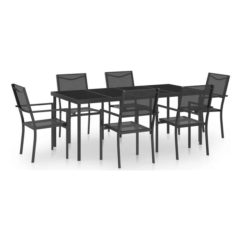 vidaXL Outdoor Dining Set in Anthracite/Gray