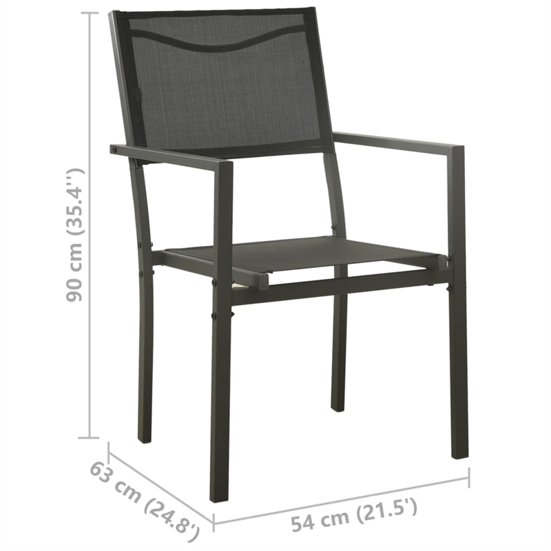 vidaXL Outdoor Dining Set in Anthracite and Black/Gray