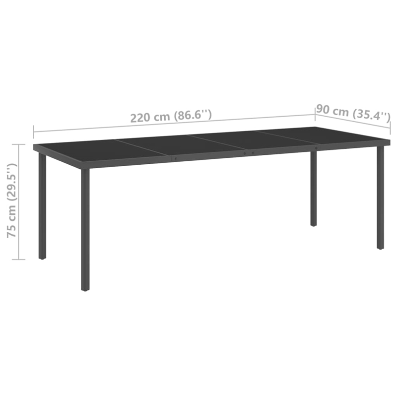 vidaXL Outdoor Dining Set in Anthracite and Black/Gray
