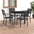 vidaXL Outdoor Dining Set in Black and Anthracite/Gray