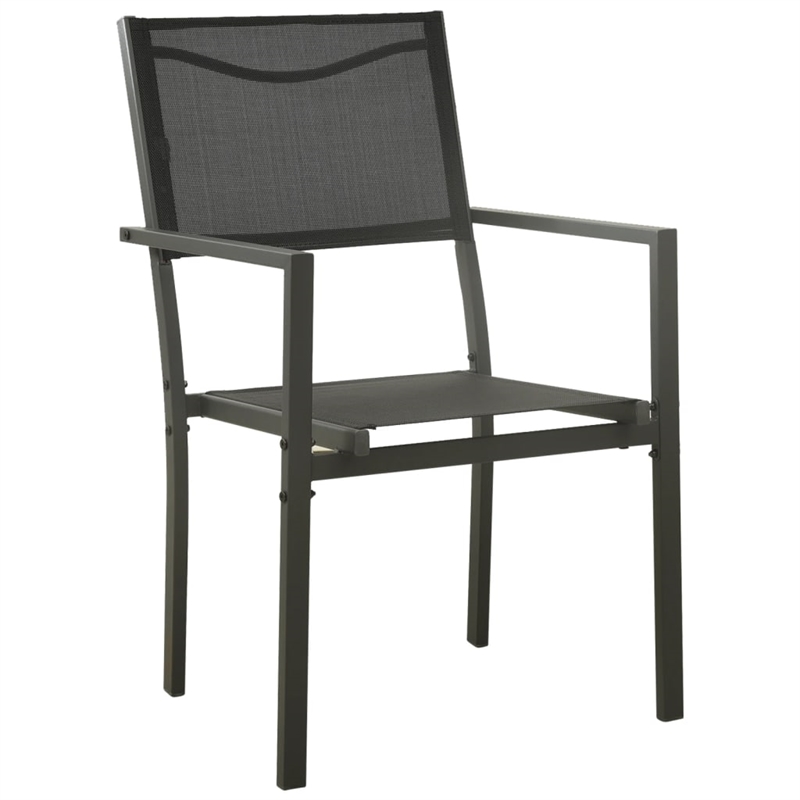vidaXL Outdoor Dining Set in Black and Anthracite/Gray