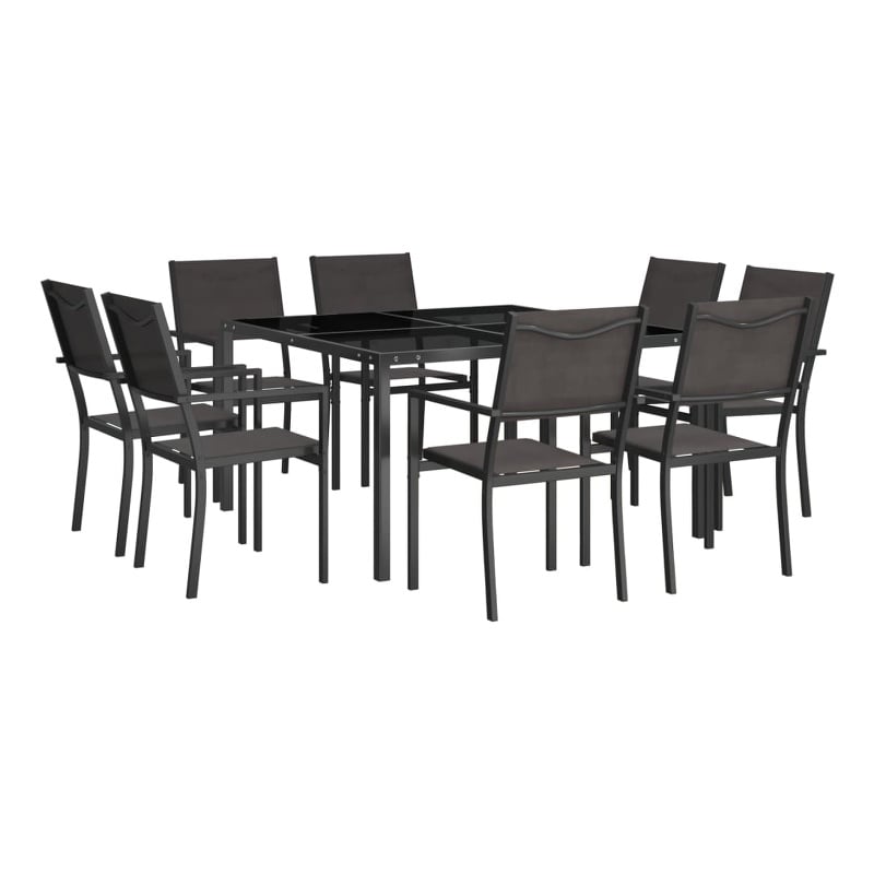 vidaXL Outdoor Dining Set in Anthracite/Black/Gray