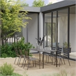 vidaXL Steel With E-Coated and Powder-Coated Finish Dining Set in Dark Gray
