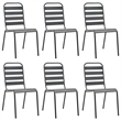 vidaXL Steel With E-Coated and Powder-Coated Finish Dining Set in Dark Gray