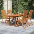 vidaXL Solid Acacia Wood Medium Foldable Garden Dining Set Natural/Brown