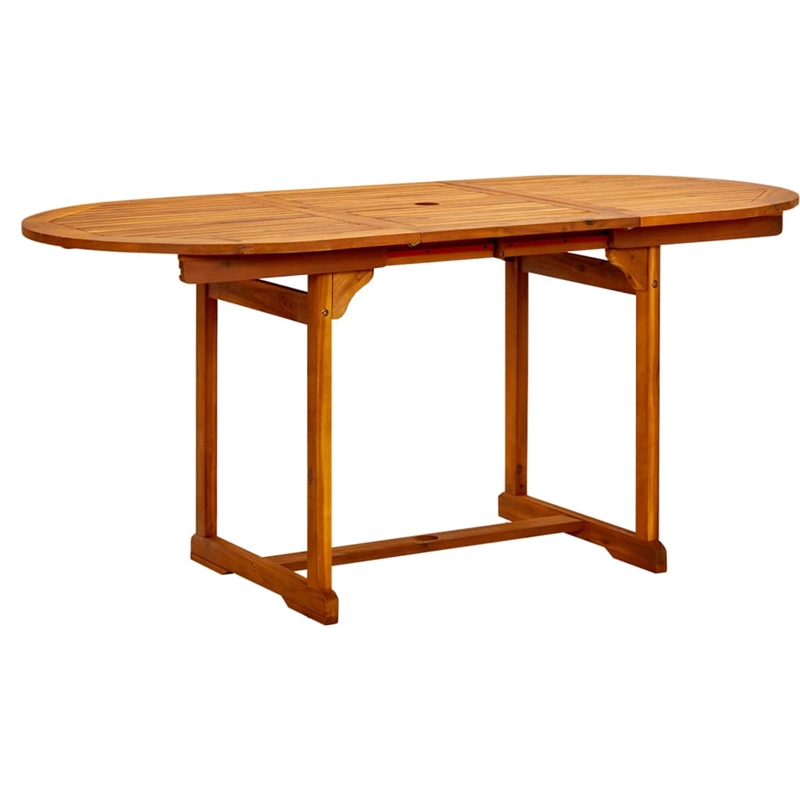 vidaXL Solid Acacia Wood Medium Foldable Garden Dining Set Natural/Brown