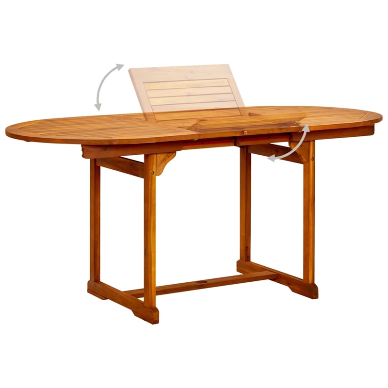 vidaXL Solid Acacia Wood Medium Foldable Garden Dining Set Natural/Brown