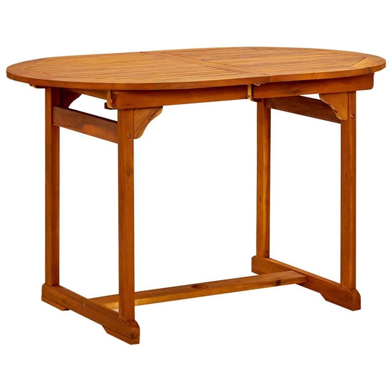 vidaXL Solid Acacia Wood Medium Foldable Garden Dining Set Natural/Brown