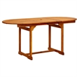 vidaXL Solid Acacia Wood Medium Extendable Garden Dining Set in Brown
