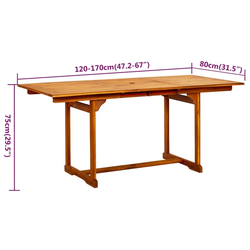 vidaXL Solid Acacia Wood Medium Garden Dining Set Natural/Brown
