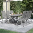 vidaXL Solid Acacia Wood Standard Extendable Garden Dining Set in Gray