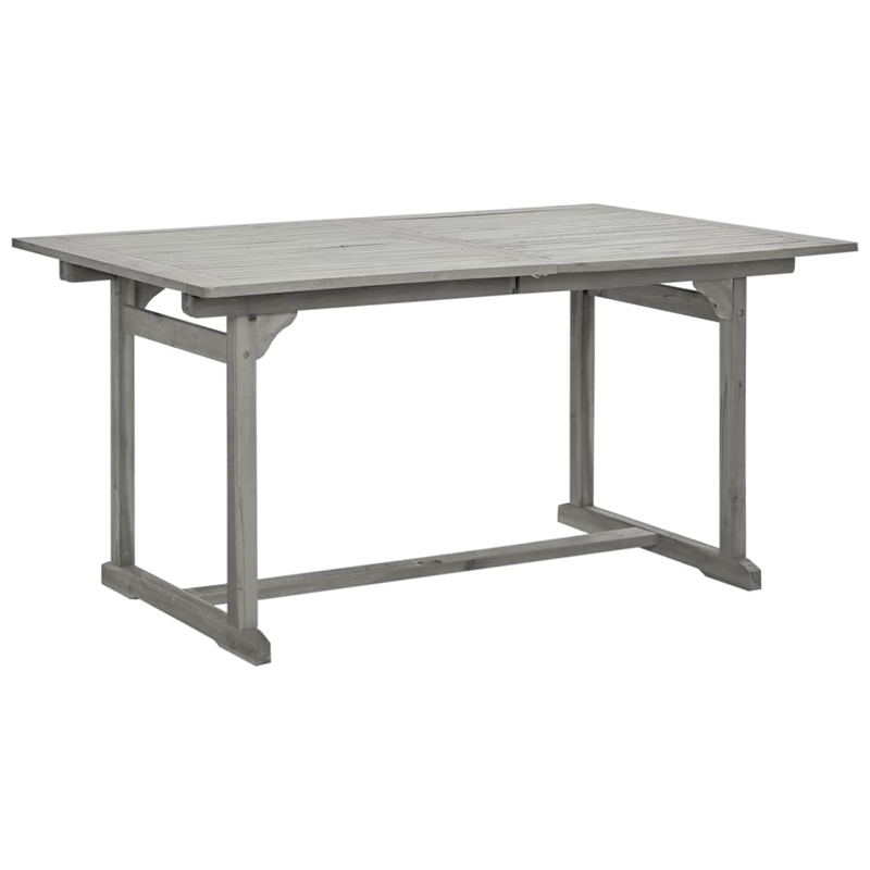 vidaXL Solid Acacia Wood Standard Extendable Garden Dining Set in Gray