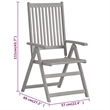 vidaXL Solid Acacia Wood Standard Extendable Garden Dining Set in Gray