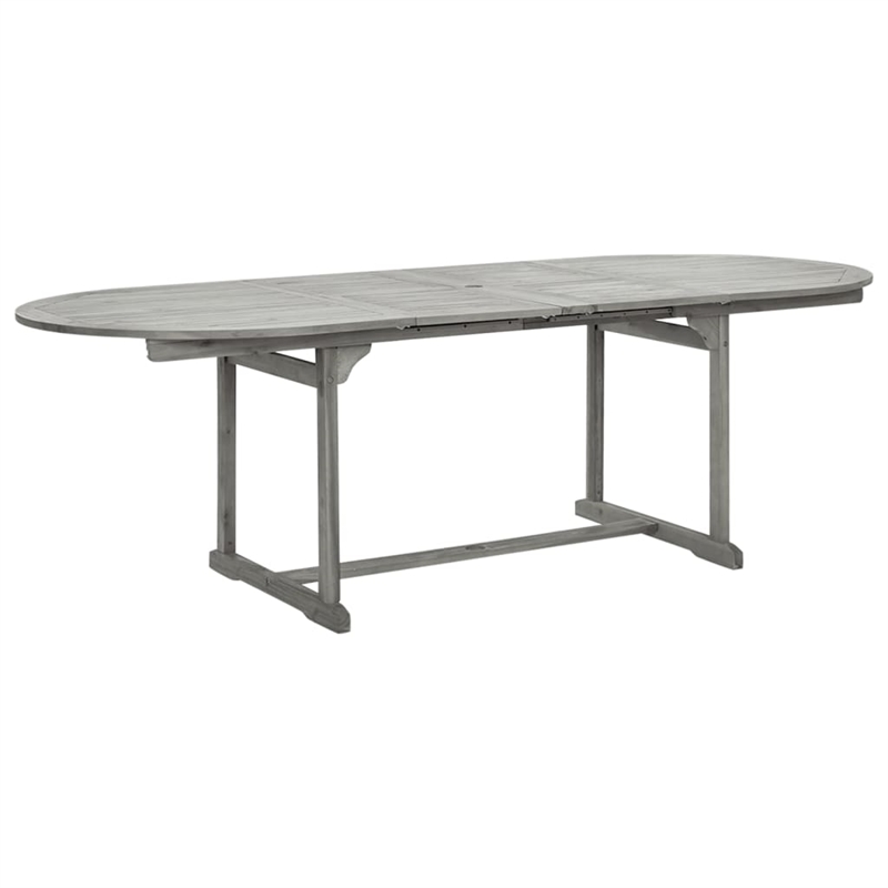 vidaXL Solid Acacia Wood Garden Dining Set in Gray