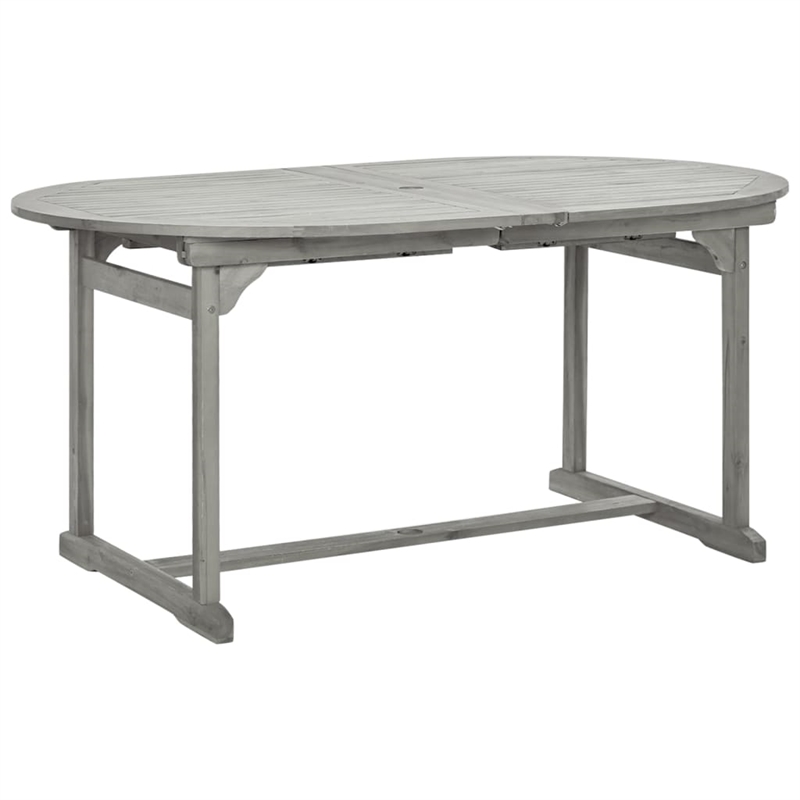 vidaXL Solid Acacia Wood Garden Dining Set in Gray