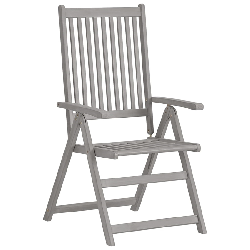 vidaXL Solid Acacia Wood Garden Dining Set in Gray