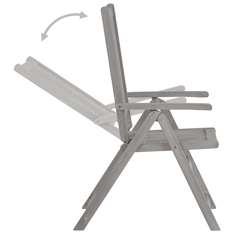 vidaXL Solid Acacia Wood Garden Dining Set in Gray