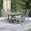 vidaXL Solid Acacia Wood Medium Extendable Garden Dining Set in Gray