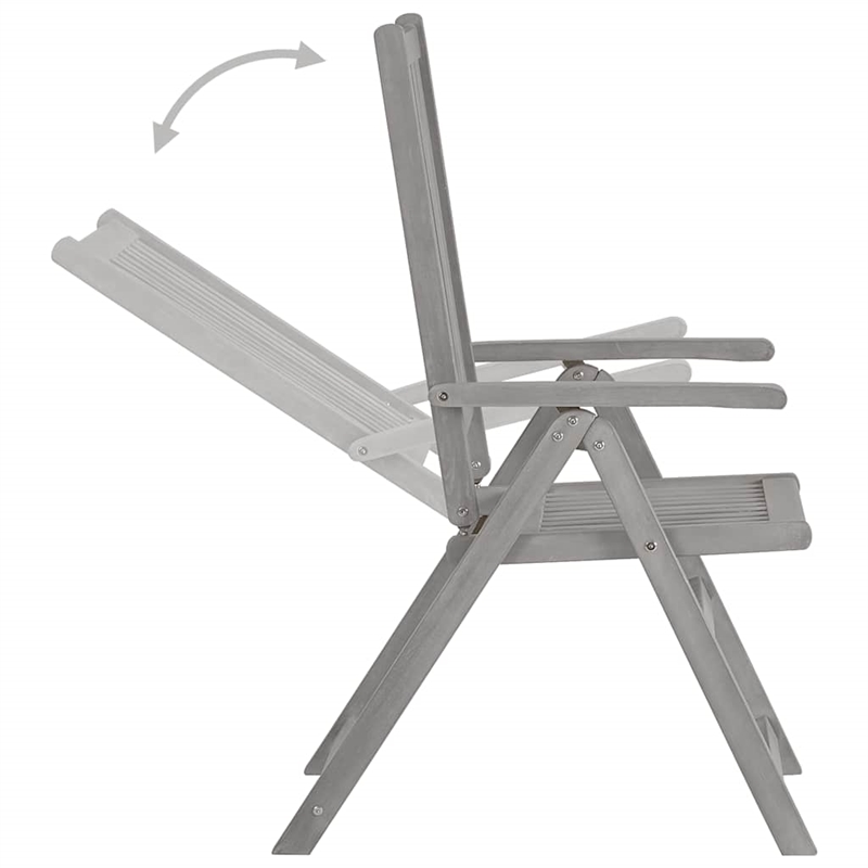 vidaXL Solid Acacia Wood Medium Extendable Garden Dining Set in Gray