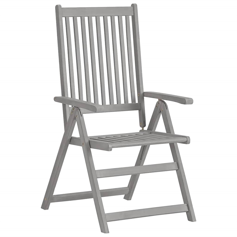 vidaXL Solid Acacia Wood Standard Extendable Garden Dining Set in Gray