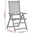 vidaXL Solid Acacia Wood Standard Extendable Garden Dining Set in Gray