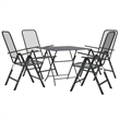 vidaXL Expanded Metal Mesh With E-Coating Garden Dining Set in Anthracite/Gray