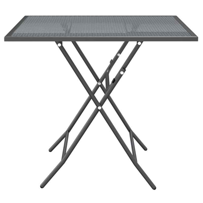 vidaXL Expanded Metal Mesh With E-Coating Garden Dining Set in Anthracite/Gray