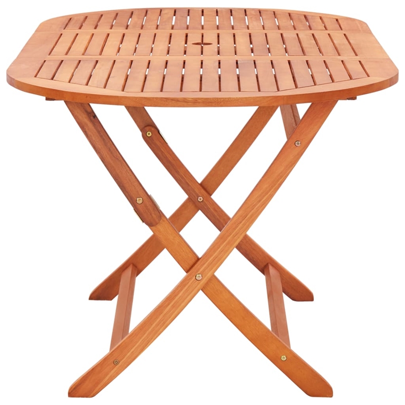 vidaXL 9 Piece Eucalyptus Wood&Textilene Patio Dining Set in Black