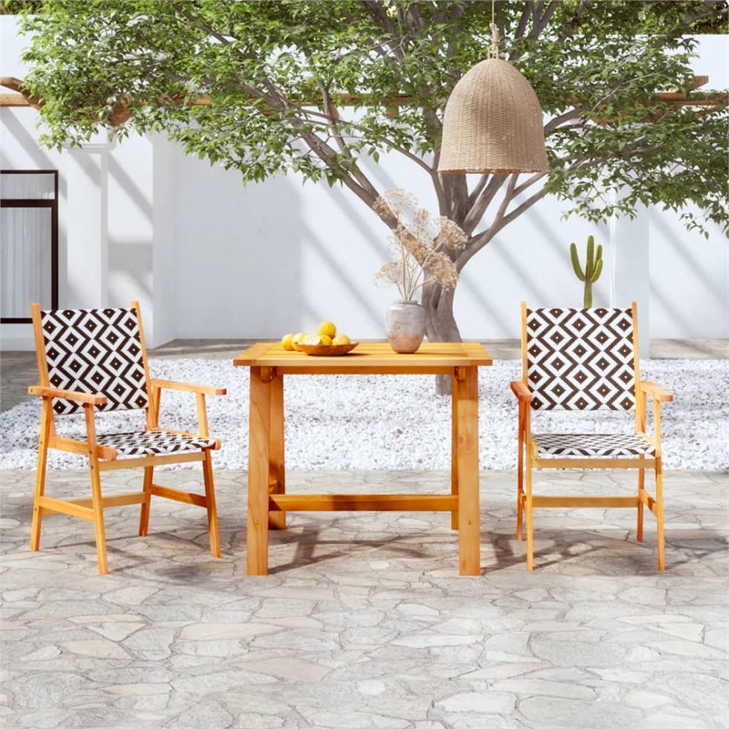 vidaXL Solid Acacia Wood Garden Dining Set in Brown