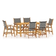 vidaXL 7PC Solid Acacia Wood Garden Dining Set in Brown