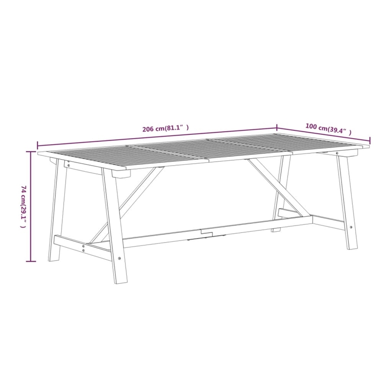 vidaXL Large Solid Acacia Wood Garden Dining Set in Brown