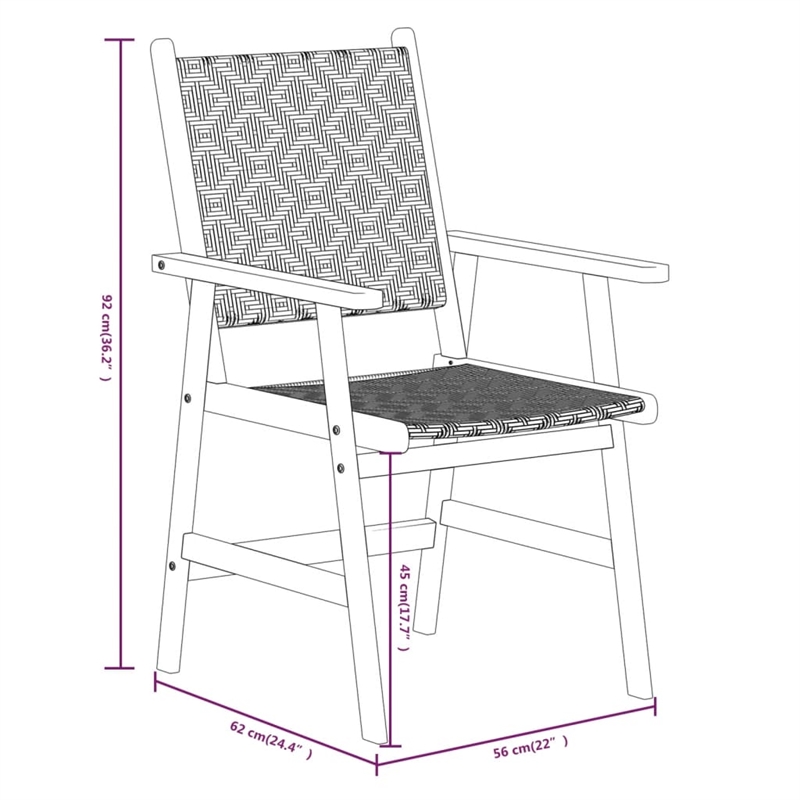 vidaXL Large Solid Acacia Wood Garden Dining Set in Brown