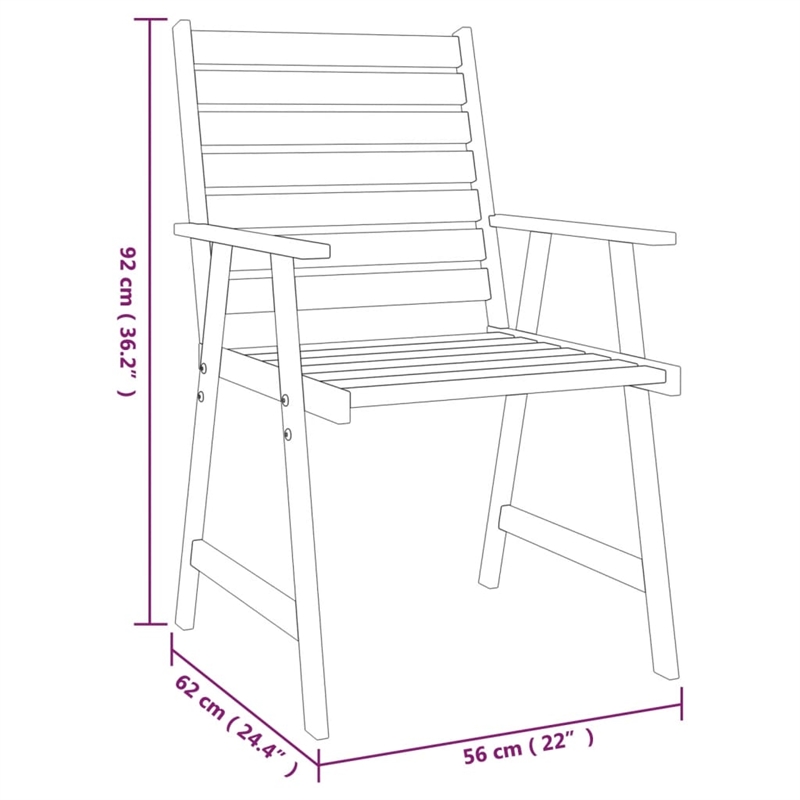 vidaXL Solid Acacia Wood Garden Dining Set in Brown