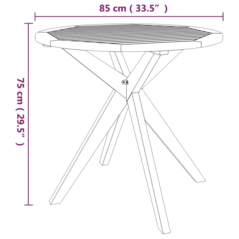 vidaXL Solid Acacia Wood Garden Dining Set in Brown