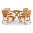 vidaXL Solid Acacia Wood Garden Dining Set in Brown