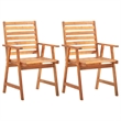 vidaXL Solid Acacia Wood Garden Dining Set in Brown
