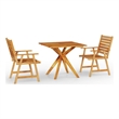 vidaXL Solid Acacia Wood Garden Dining Set in Brown