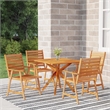 vidaXL 5PC Solid Acacia Wood Garden Dining Set in Brown