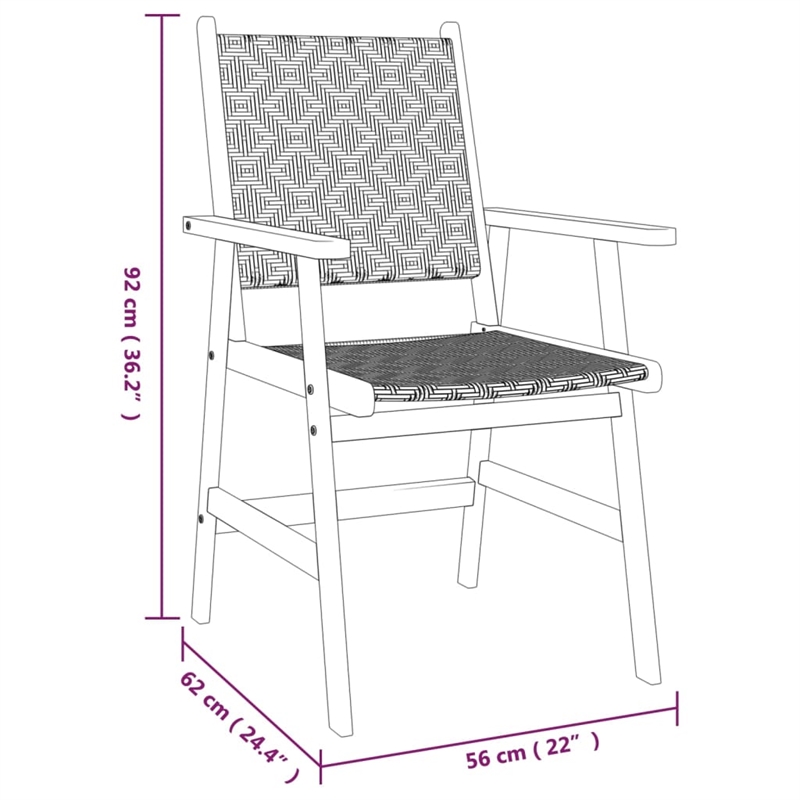 vidaXL Solid Acacia Wood Garden Dining Set in Brown