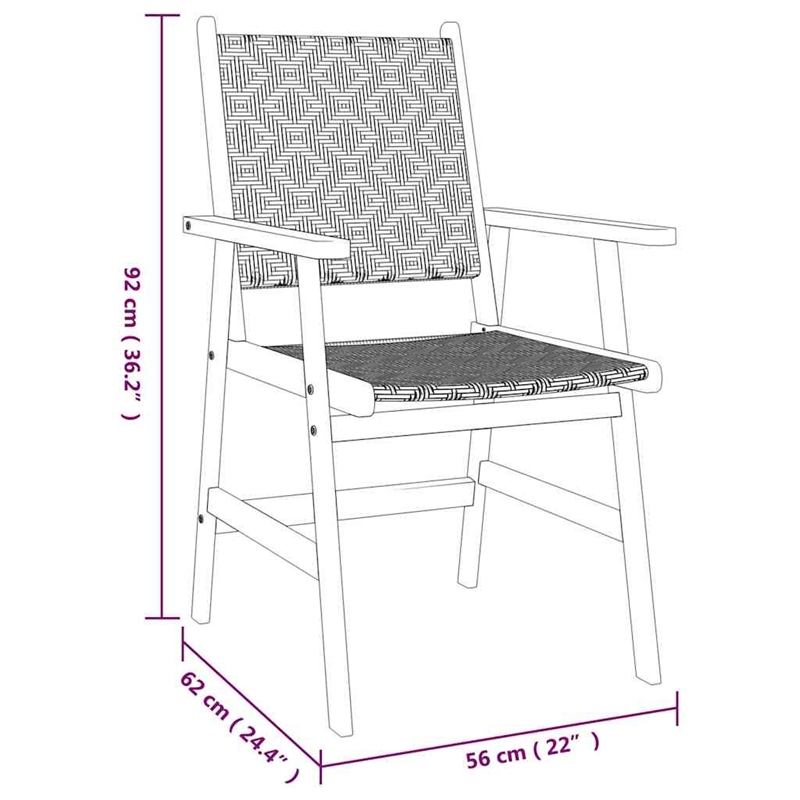 vidaXL Solid Acacia Wood Garden Dining Set in Brown